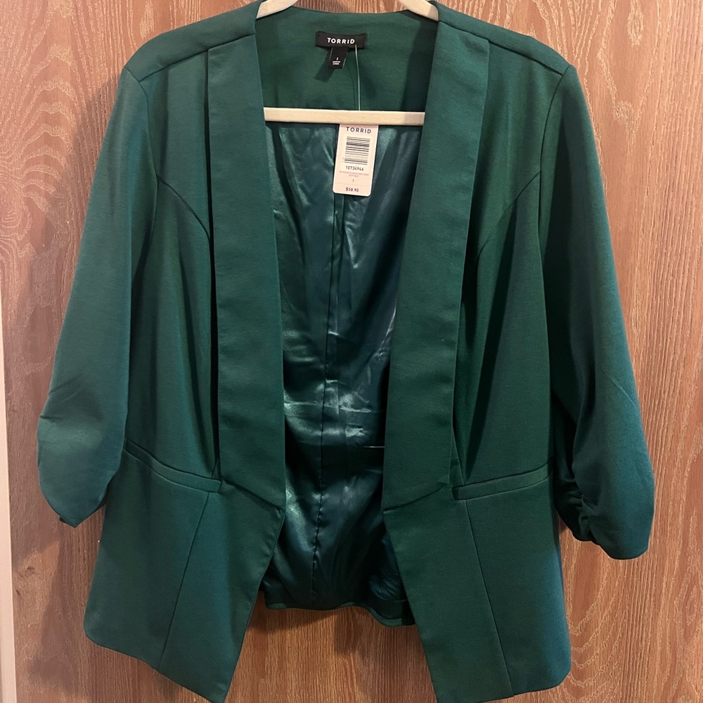 Torrid Green Blazer with Modern Silhouette